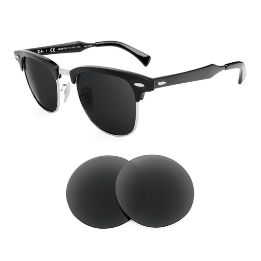 Revant replacement lenses compatible with Ray Ban Clubmaster Aluminum Rb3507 49mm